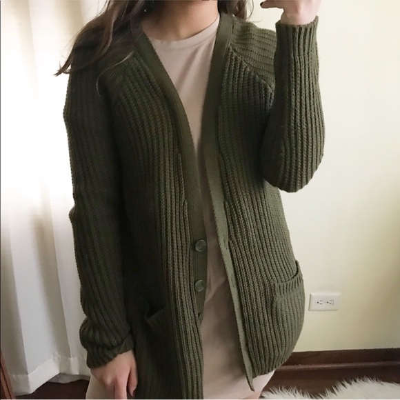 Sweaters - Dark green cardigan